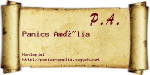Panics Amélia névjegykártya